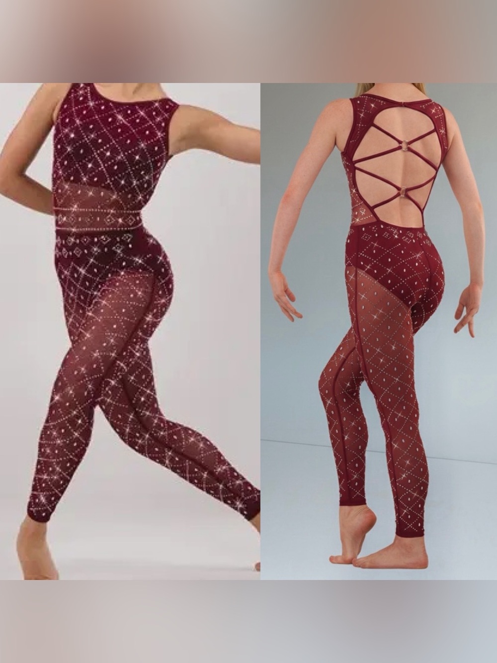 WEISSMAN Elite Dance Costume burgundy 
17352 This Music Is Beats LA-Large adult